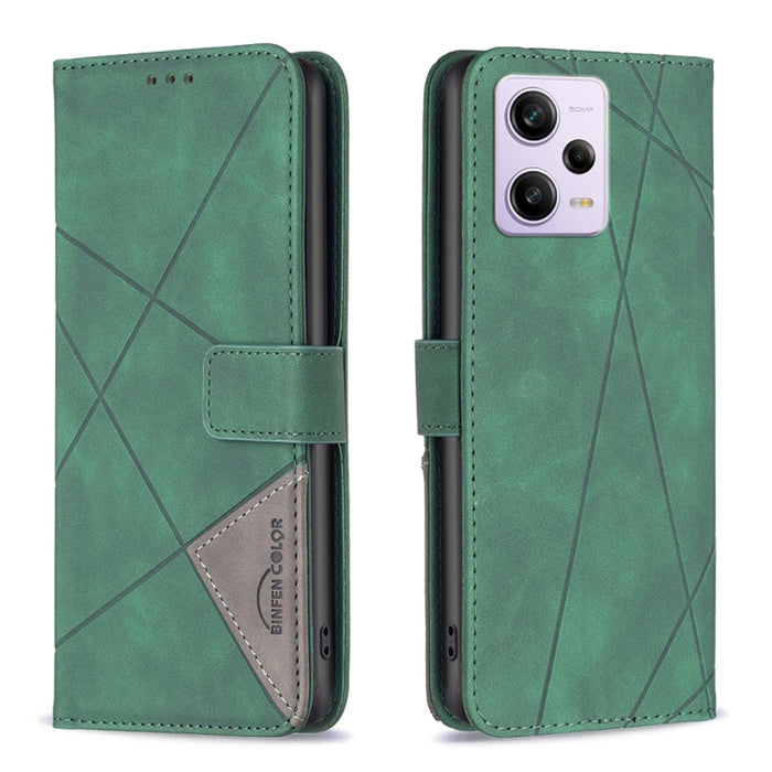 Caja de teléfono de cuero con textura de rombos con hebilla magnética, For vivo Y02 4G, For Xiaomi Redmi 12C, For Xiaomi Redmi K60 / K60 Pro, For Xiaomi Redmi Note 12 Pro+ Global, For Xiaomi Redmi Note 12 Pro 5G Global, For Xiaomi Redmi Note 12 Global