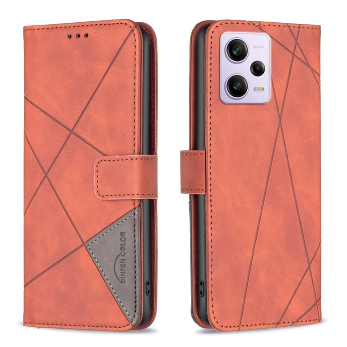 Caja de teléfono de cuero con textura de rombos con hebilla magnética, For vivo Y02 4G, For Xiaomi Redmi 12C, For Xiaomi Redmi K60 / K60 Pro, For Xiaomi Redmi Note 12 Pro+ Global, For Xiaomi Redmi Note 12 Pro 5G Global, For Xiaomi Redmi Note 12 Global