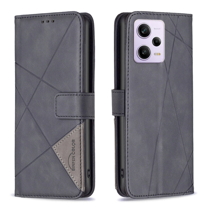 Caja de teléfono de cuero con textura de rombos con hebilla magnética, For vivo Y02 4G, For Xiaomi Redmi 12C, For Xiaomi Redmi K60 / K60 Pro, For Xiaomi Redmi Note 12 Pro+ Global, For Xiaomi Redmi Note 12 Pro 5G Global, For Xiaomi Redmi Note 12 Global