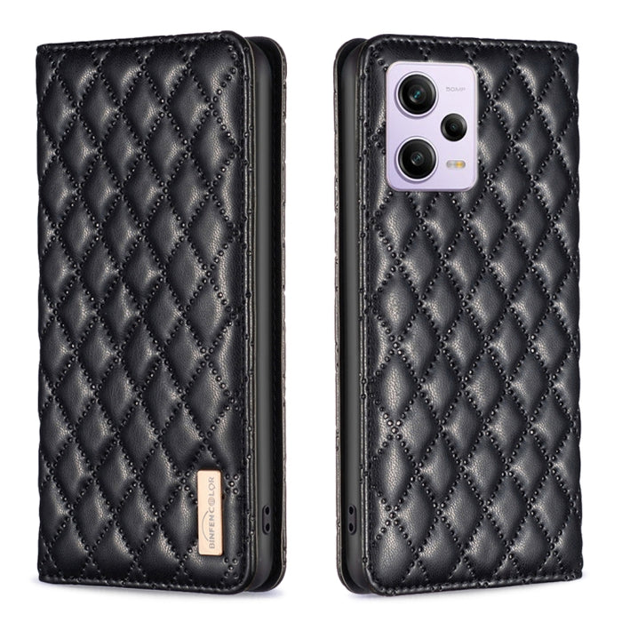 Estuche para teléfono con tapa de cuero magnético Diamond Lattice, For vivo Y02 4G, For Xiaomi Redmi 12C, For Xiaomi Redmi K60 / K60 Pro, For Xiaomi Redmi Note 12 Pro+ Global, For Xiaomi Redmi Note 12 Pro 5G Global, For Xiaomi Redmi Note 12 Global