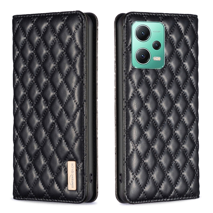 Estuche para teléfono con tapa de cuero magnético Diamond Lattice, For vivo Y02 4G, For Xiaomi Redmi 12C, For Xiaomi Redmi K60 / K60 Pro, For Xiaomi Redmi Note 12 Pro+ Global, For Xiaomi Redmi Note 12 Pro 5G Global, For Xiaomi Redmi Note 12 Global