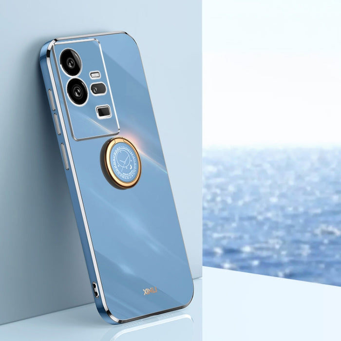 XINLI Straight Edge 6D Electroplate TPU Funda para teléfono con soporte para anillo, For vivo iQOO 11 Pro 5G, For Xiaomi Redmi 12C 4G, For Xiaomi Redmi Note 12 Pro Speed, For Honor 80 GT 5G, For Honor 80 Pro Flat