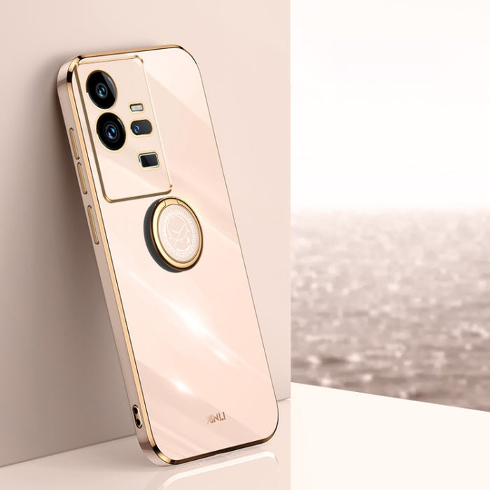 XINLI Straight Edge 6D Electroplate TPU Funda para teléfono con soporte para anillo, For vivo iQOO 11 Pro 5G, For Xiaomi Redmi 12C 4G, For Xiaomi Redmi Note 12 Pro Speed, For Honor 80 GT 5G, For Honor 80 Pro Flat