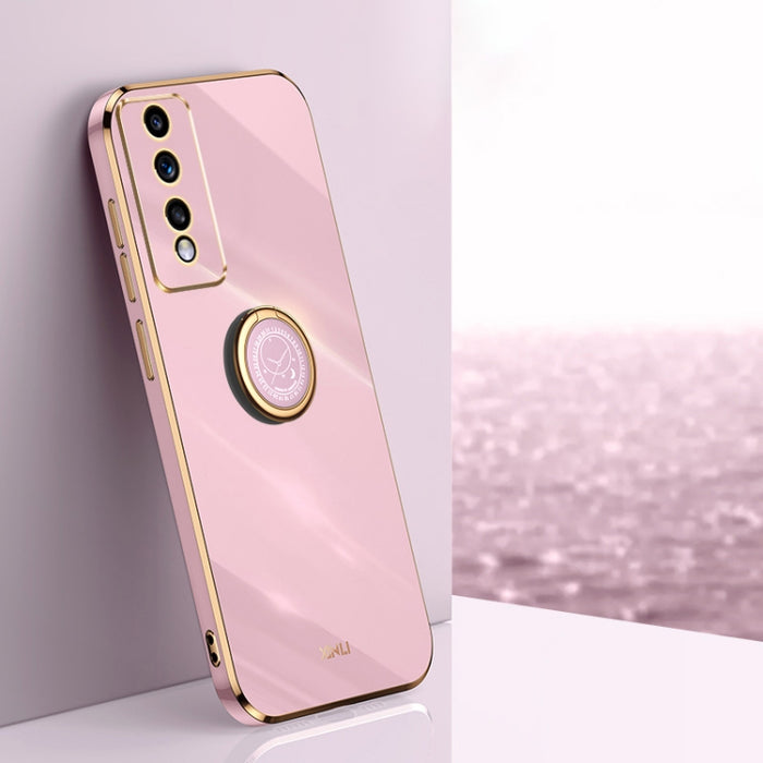 XINLI Straight Edge 6D Electroplate TPU Funda para teléfono con soporte para anillo, For vivo iQOO 11 Pro 5G, For Xiaomi Redmi 12C 4G, For Xiaomi Redmi Note 12 Pro Speed, For Honor 80 GT 5G, For Honor 80 Pro Flat