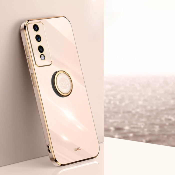 XINLI Straight Edge 6D Electroplate TPU Funda para teléfono con soporte para anillo, For vivo iQOO 11 Pro 5G, For Xiaomi Redmi 12C 4G, For Xiaomi Redmi Note 12 Pro Speed, For Honor 80 GT 5G, For Honor 80 Pro Flat