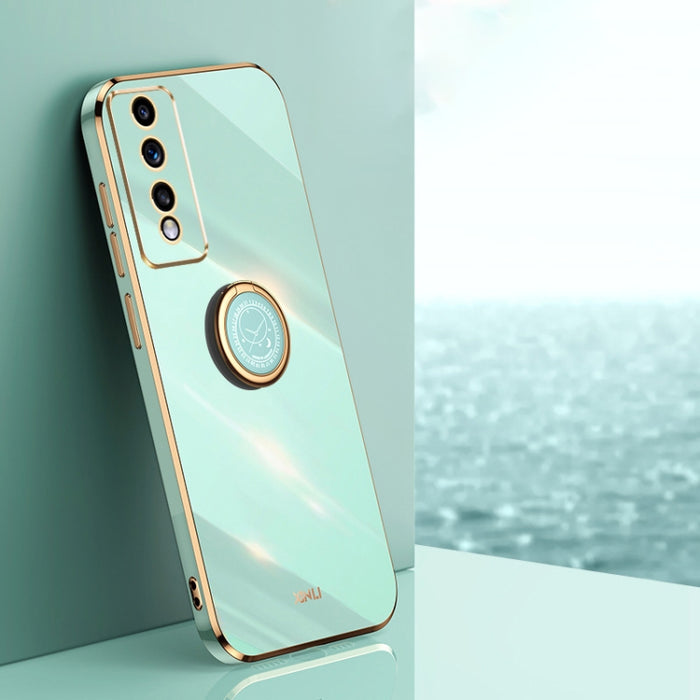 XINLI Straight Edge 6D Electroplate TPU Funda para teléfono con soporte para anillo, For vivo iQOO 11 Pro 5G, For Xiaomi Redmi 12C 4G, For Xiaomi Redmi Note 12 Pro Speed, For Honor 80 GT 5G, For Honor 80 Pro Flat