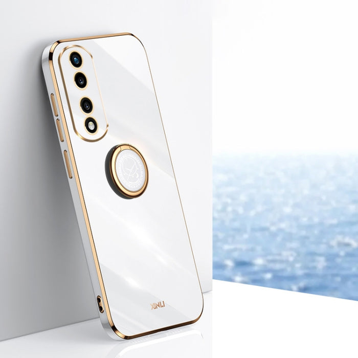 XINLI Straight Edge 6D Electroplate TPU Funda para teléfono con soporte para anillo, For vivo iQOO 11 Pro 5G, For Xiaomi Redmi 12C 4G, For Xiaomi Redmi Note 12 Pro Speed, For Honor 80 GT 5G, For Honor 80 Pro Flat