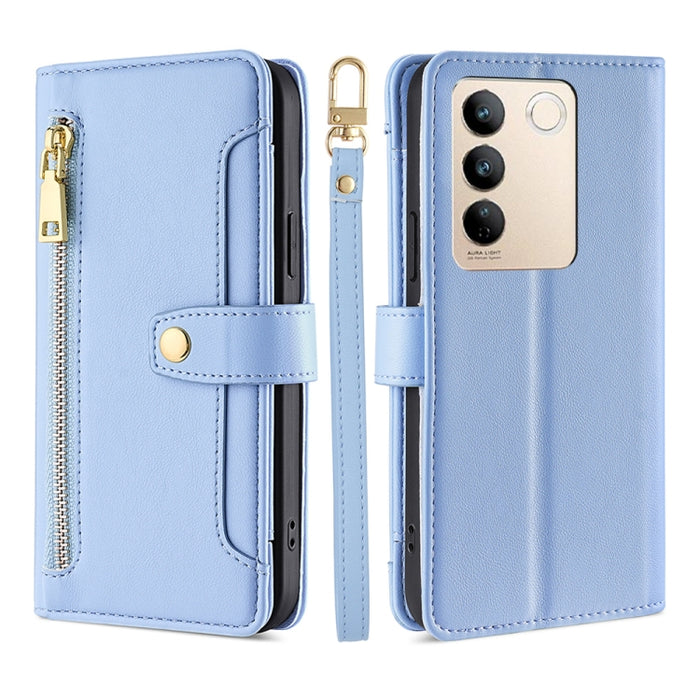 Estuche para teléfono de cuero con cremallera cruzada con textura de oveja, For TCL 405 / 406 / 408, For vivo S16 / S16 Pro, For vivo Y02 4G, For Fujitsu Arrows N F-51C, For Xiaomi Redmi K60E, For Xiaomi Redmi K60 / K60 Pro, For Honor 80 GT            ...