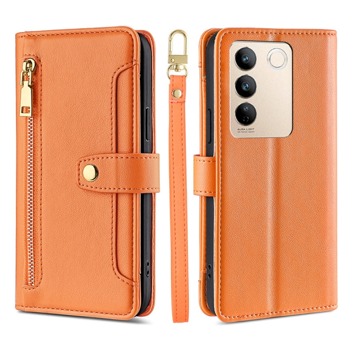 Estuche para teléfono de cuero con cremallera cruzada con textura de oveja, For TCL 405 / 406 / 408, For vivo S16 / S16 Pro, For vivo Y02 4G, For Fujitsu Arrows N F-51C, For Xiaomi Redmi K60E, For Xiaomi Redmi K60 / K60 Pro, For Honor 80 GT            ...