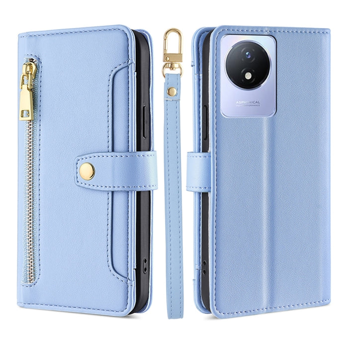 Estuche para teléfono de cuero con cremallera cruzada con textura de oveja, For TCL 405 / 406 / 408, For vivo S16 / S16 Pro, For vivo Y02 4G, For Fujitsu Arrows N F-51C, For Xiaomi Redmi K60E, For Xiaomi Redmi K60 / K60 Pro, For Honor 80 GT            ...