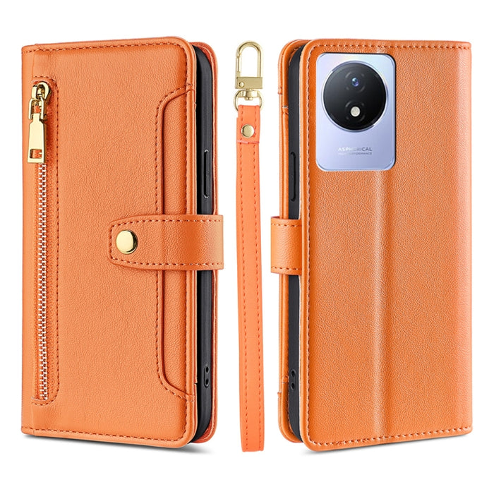 Estuche para teléfono de cuero con cremallera cruzada con textura de oveja, For TCL 405 / 406 / 408, For vivo S16 / S16 Pro, For vivo Y02 4G, For Fujitsu Arrows N F-51C, For Xiaomi Redmi K60E, For Xiaomi Redmi K60 / K60 Pro, For Honor 80 GT            ...
