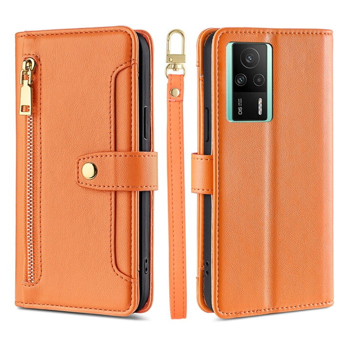 Estuche para teléfono de cuero con cremallera cruzada con textura de oveja, For TCL 405 / 406 / 408, For vivo S16 / S16 Pro, For vivo Y02 4G, For Fujitsu Arrows N F-51C, For Xiaomi Redmi K60E, For Xiaomi Redmi K60 / K60 Pro, For Honor 80 GT            ...