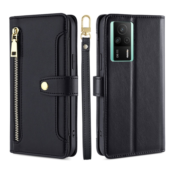 Estuche para teléfono de cuero con cremallera cruzada con textura de oveja, For TCL 405 / 406 / 408, For vivo S16 / S16 Pro, For vivo Y02 4G, For Fujitsu Arrows N F-51C, For Xiaomi Redmi K60E, For Xiaomi Redmi K60 / K60 Pro, For Honor 80 GT            ...