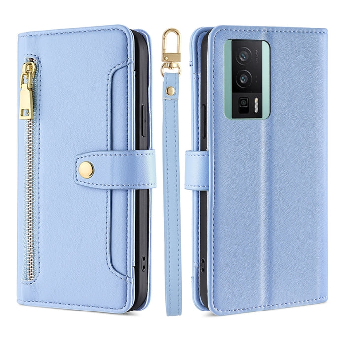 Estuche para teléfono de cuero con cremallera cruzada con textura de oveja, For TCL 405 / 406 / 408, For vivo S16 / S16 Pro, For vivo Y02 4G, For Fujitsu Arrows N F-51C, For Xiaomi Redmi K60E, For Xiaomi Redmi K60 / K60 Pro, For Honor 80 GT            ...
