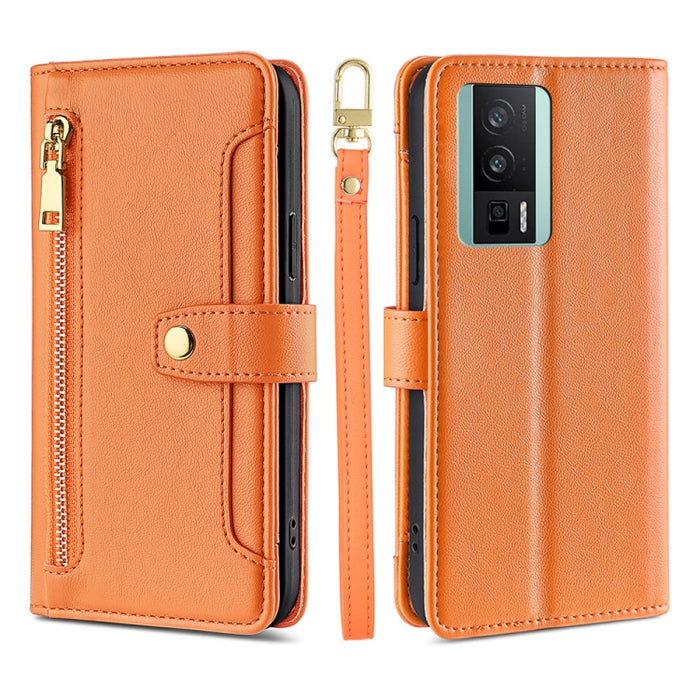 Estuche para teléfono de cuero con cremallera cruzada con textura de oveja, For TCL 405 / 406 / 408, For vivo S16 / S16 Pro, For vivo Y02 4G, For Fujitsu Arrows N F-51C, For Xiaomi Redmi K60E, For Xiaomi Redmi K60 / K60 Pro, For Honor 80 GT            ...