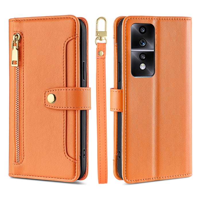 Estuche para teléfono de cuero con cremallera cruzada con textura de oveja, For TCL 405 / 406 / 408, For vivo S16 / S16 Pro, For vivo Y02 4G, For Fujitsu Arrows N F-51C, For Xiaomi Redmi K60E, For Xiaomi Redmi K60 / K60 Pro, For Honor 80 GT            ...