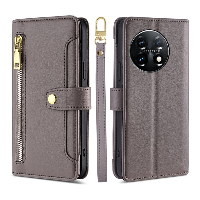 Estuche para teléfono de cuero con cremallera cruzada con textura de oveja, For TCL 405 / 406 / 408, For vivo S16 / S16 Pro, For vivo Y02 4G, For Fujitsu Arrows N F-51C, For Xiaomi Redmi K60E, For Xiaomi Redmi K60 / K60 Pro, For Honor 80 GT            ...