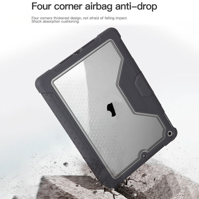 Estuche de tableta de cuero inteligente para PC de acrílico TPU de 3 pliegues, For iPad 10.2 2019 / 10.2 2020 / 10.2 2021