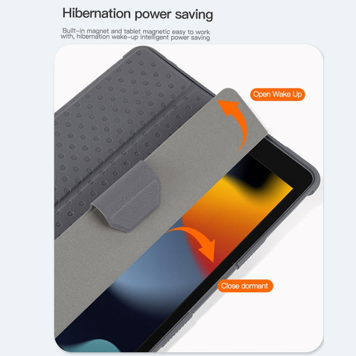 Estuche de tableta de cuero inteligente para PC de acrílico TPU de 3 pliegues, For iPad 10.2 2019 / 10.2 2020 / 10.2 2021