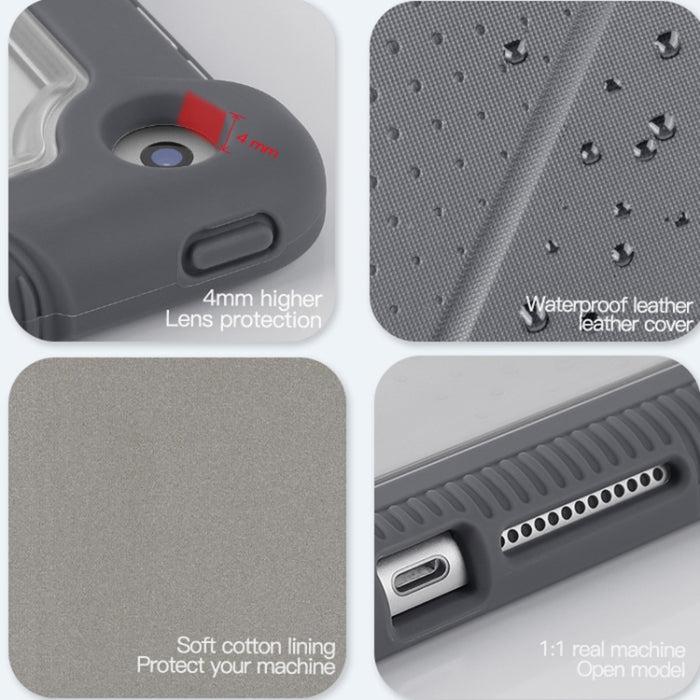 Estuche de tableta de cuero inteligente para PC de acrílico TPU de 3 pliegues, For iPad 10.2 2019 / 10.2 2020 / 10.2 2021