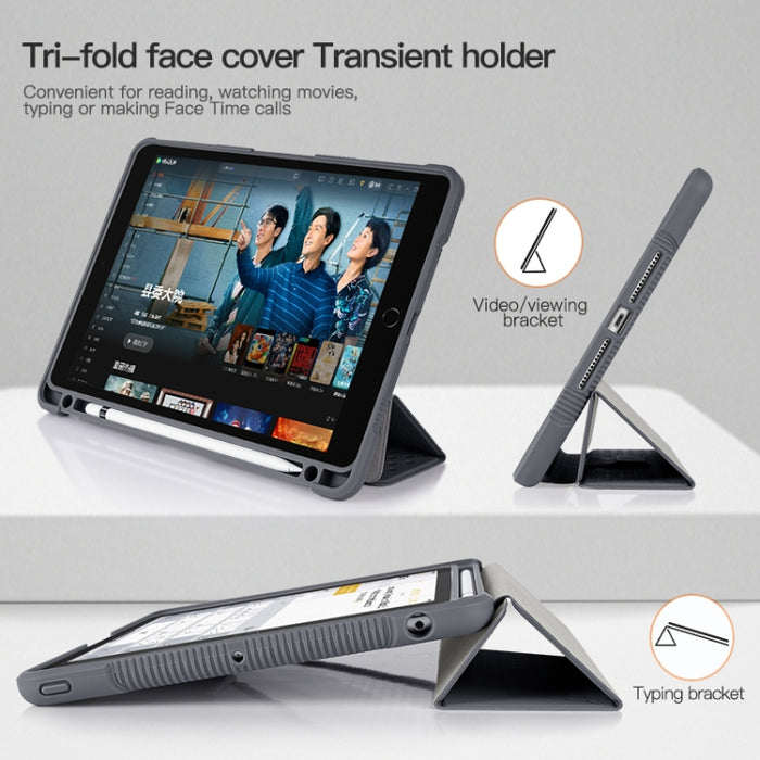 Funda de cuero inteligente para tableta de PC acrílica de TPU de 3 pliegues para iPad Pro 11 2018/2020/2021/Air 10,9 2020/Air 10,9 2022