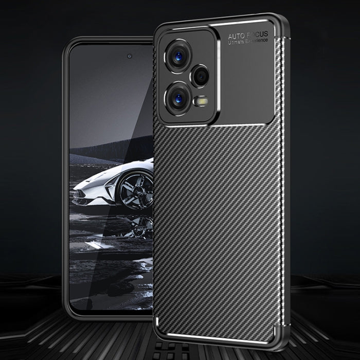 Funda de teléfono TPU a prueba de golpes con textura de fibra de carbono, For Xiaomi Redmi Note 12 Global/Poco X5