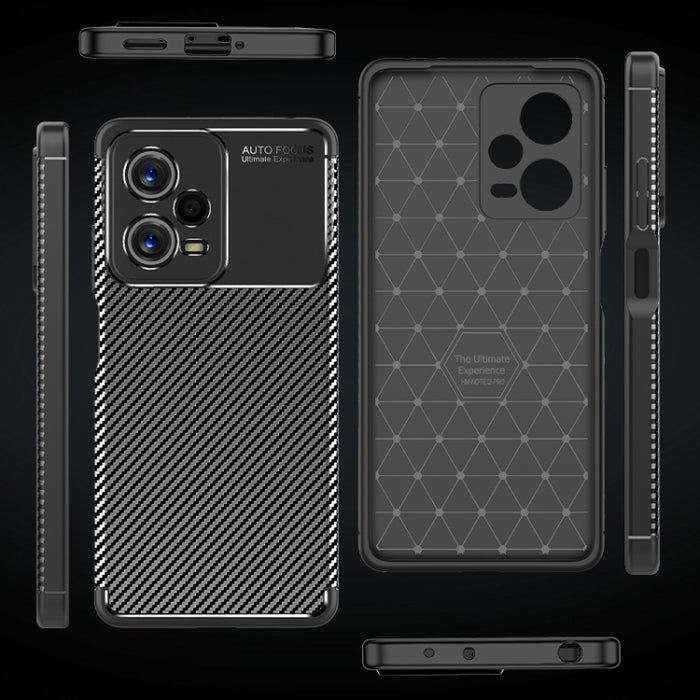 Funda de teléfono TPU a prueba de golpes con textura de fibra de carbono, For Xiaomi Redmi Note 12 Global/Poco X5