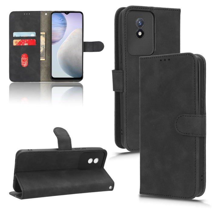 Estuche para teléfono de cuero con tapa magnética Skin Feel, For vivo Y02 4G, For Honor 80 GT, For Motorola Moto X40, For Xiaomi Redmi K60E 5G, For ZTE nubia Red Magic 8 Pro 5G