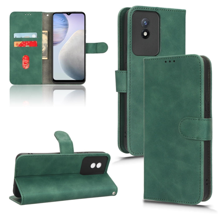 Estuche para teléfono de cuero con tapa magnética Skin Feel, For vivo Y02 4G, For Honor 80 GT, For Motorola Moto X40, For Xiaomi Redmi K60E 5G, For ZTE nubia Red Magic 8 Pro 5G