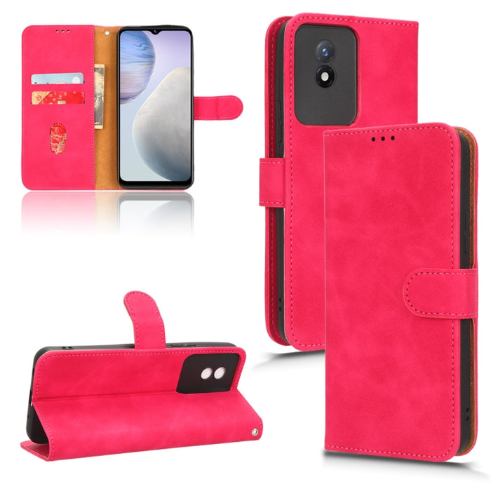 Estuche para teléfono de cuero con tapa magnética Skin Feel, For vivo Y02 4G, For Honor 80 GT, For Motorola Moto X40, For Xiaomi Redmi K60E 5G, For ZTE nubia Red Magic 8 Pro 5G