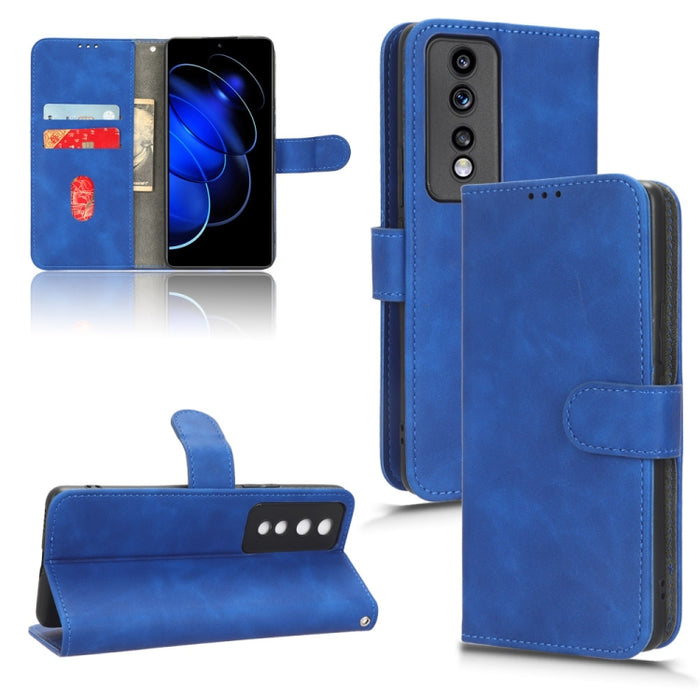 Estuche para teléfono de cuero con tapa magnética Skin Feel, For vivo Y02 4G, For Honor 80 GT, For Motorola Moto X40, For Xiaomi Redmi K60E 5G, For ZTE nubia Red Magic 8 Pro 5G