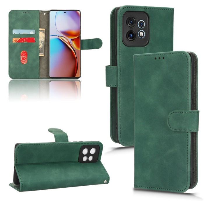 Estuche para teléfono de cuero con tapa magnética Skin Feel, For vivo Y02 4G, For Honor 80 GT, For Motorola Moto X40, For Xiaomi Redmi K60E 5G, For ZTE nubia Red Magic 8 Pro 5G