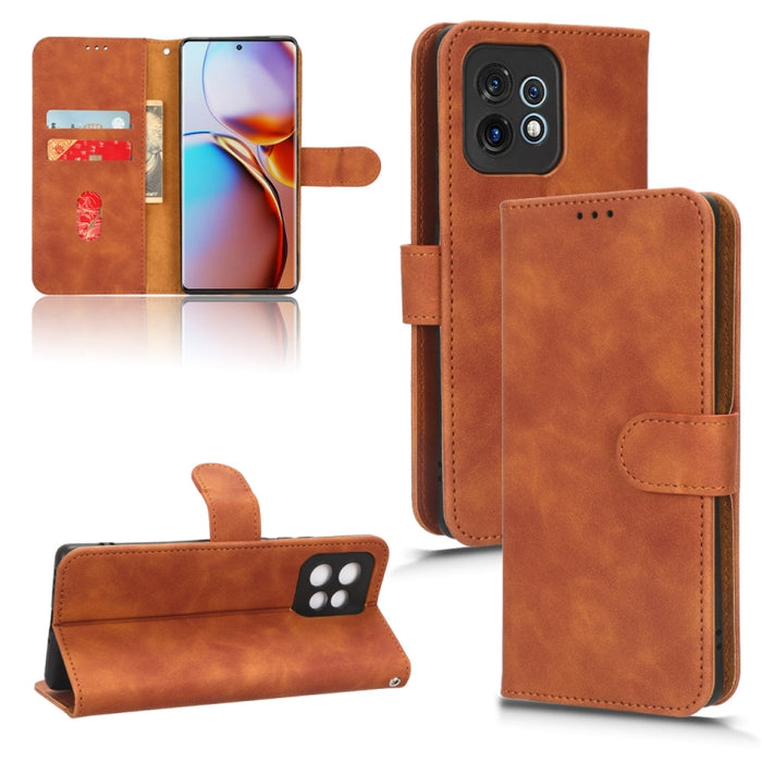 Estuche para teléfono de cuero con tapa magnética Skin Feel, For vivo Y02 4G, For Honor 80 GT, For Motorola Moto X40, For Xiaomi Redmi K60E 5G, For ZTE nubia Red Magic 8 Pro 5G
