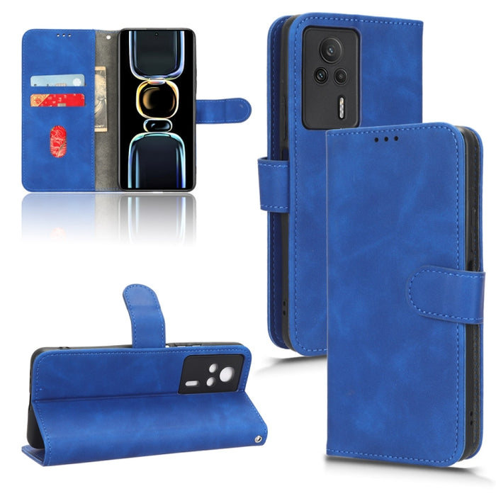 Estuche para teléfono de cuero con tapa magnética Skin Feel, For vivo Y02 4G, For Honor 80 GT, For Motorola Moto X40, For Xiaomi Redmi K60E 5G, For ZTE nubia Red Magic 8 Pro 5G