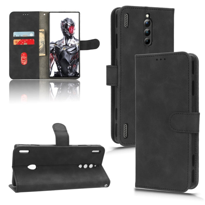 Estuche para teléfono de cuero con tapa magnética Skin Feel, For vivo Y02 4G, For Honor 80 GT, For Motorola Moto X40, For Xiaomi Redmi K60E 5G, For ZTE nubia Red Magic 8 Pro 5G