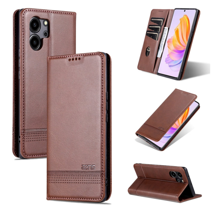 AZNS Funda de cuero con tapa magnética con textura de becerro para teléfono, For Honor 80 SE, For Samsung Galaxy A04e, For Xiaomi 13