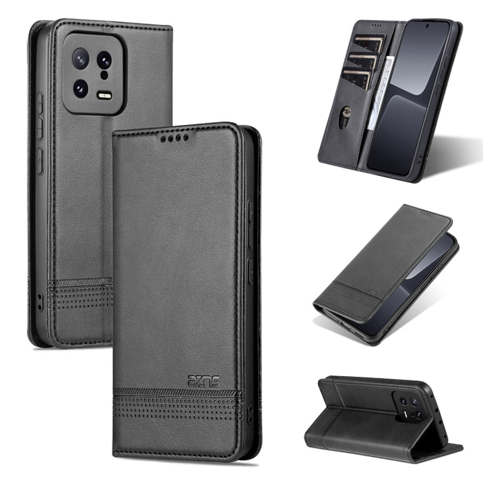 AZNS Funda de cuero con tapa magnética con textura de becerro para teléfono, For Honor 80 SE, For Samsung Galaxy A04e, For Xiaomi 13