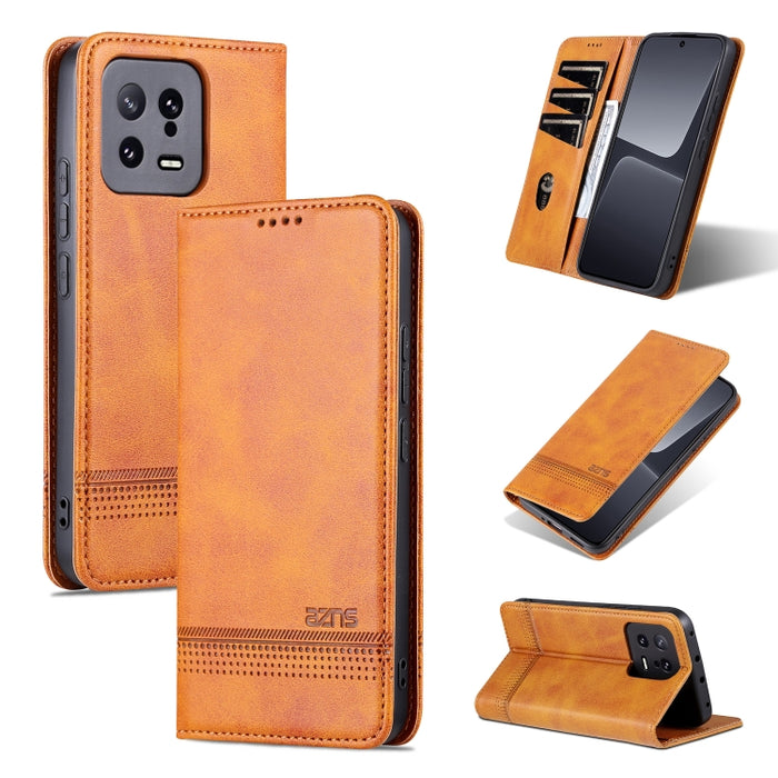AZNS Funda de cuero con tapa magnética con textura de becerro para teléfono, For Honor 80 SE, For Samsung Galaxy A04e, For Xiaomi 13