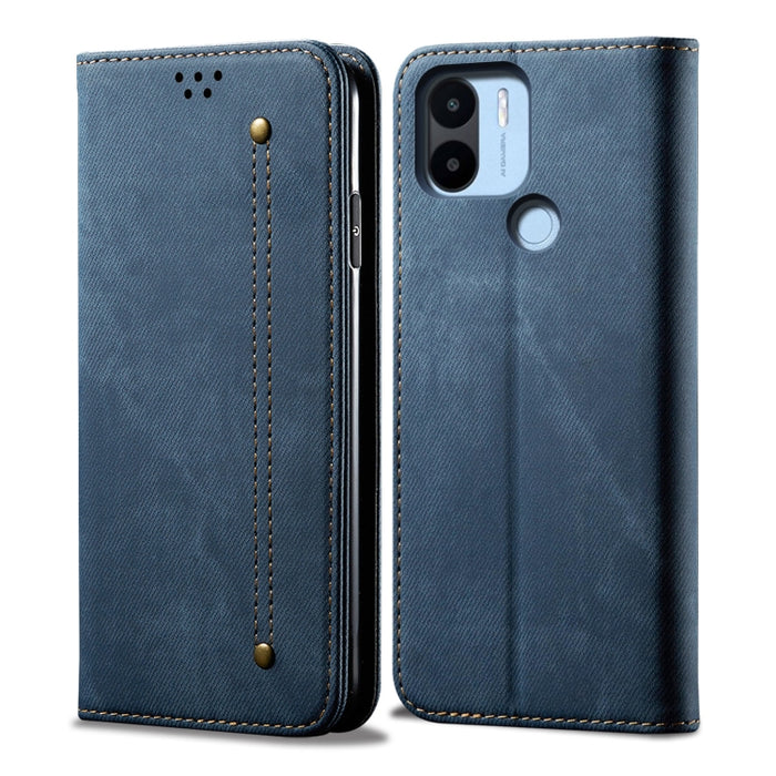 Estuche para teléfono de cuero con textura de mezclilla, For Xiaomi Poco C50, For Xiaomi Poco X5 Pro 5G / Redmi Note 12 Pro Speed