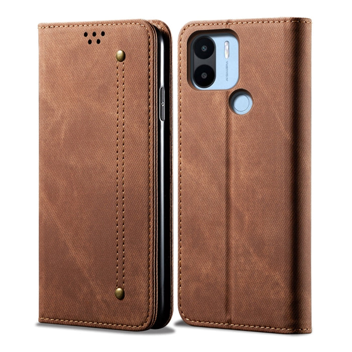 Estuche para teléfono de cuero con textura de mezclilla, For Xiaomi Poco C50, For Xiaomi Poco X5 Pro 5G / Redmi Note 12 Pro Speed