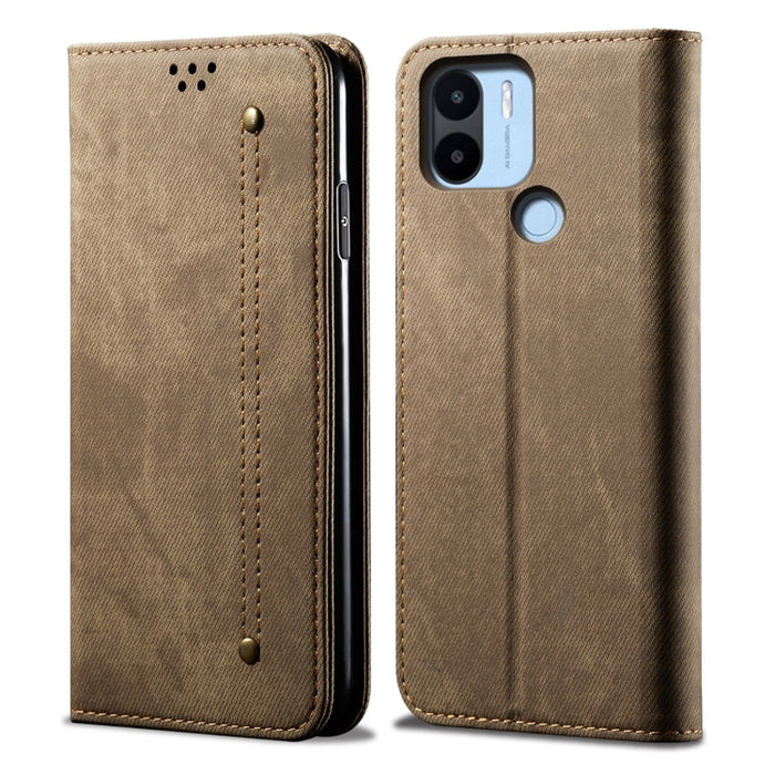 Estuche para teléfono de cuero con textura de mezclilla, For Xiaomi Poco C50, For Xiaomi Poco X5 Pro 5G / Redmi Note 12 Pro Speed