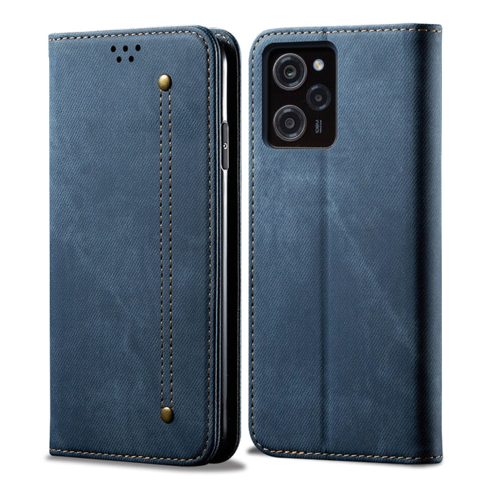 Estuche para teléfono de cuero con textura de mezclilla, For Xiaomi Poco C50, For Xiaomi Poco X5 Pro 5G / Redmi Note 12 Pro Speed