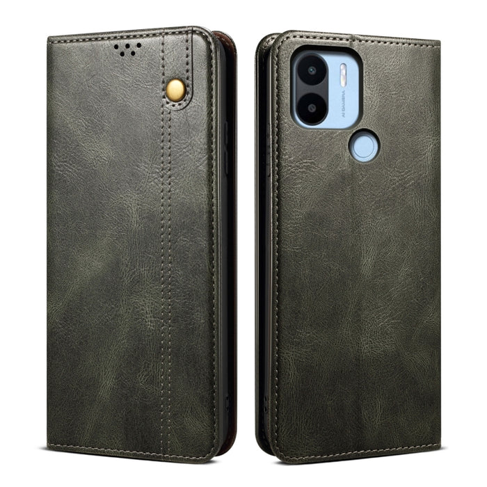 Caja de teléfono de cuero con textura de caballo loco de cera de aceite, For Xiaomi Poco C50, For Xiaomi Poco X5 Pro 5G / Redmi Note 12 Pro Speed
