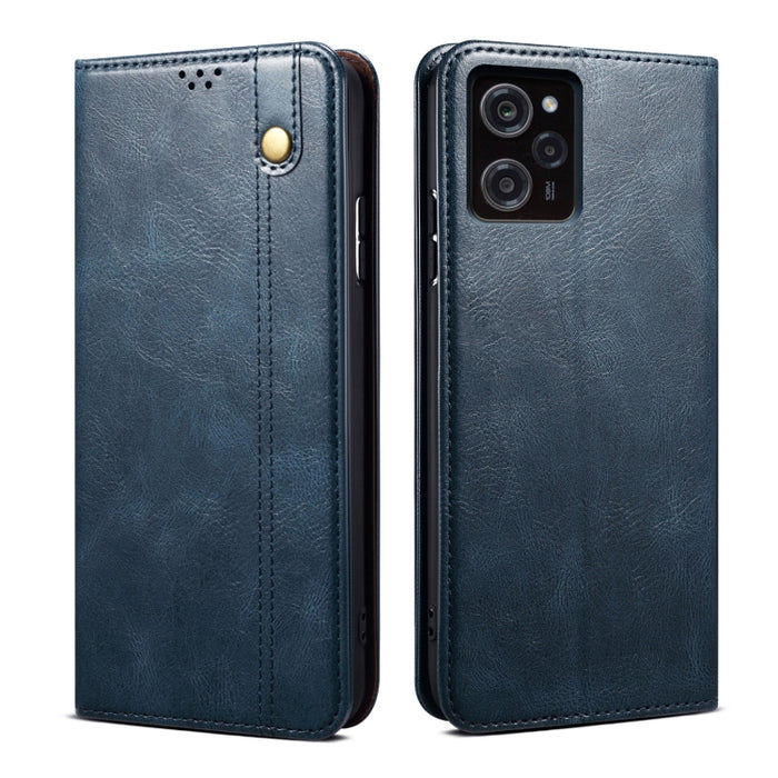 Caja de teléfono de cuero con textura de caballo loco de cera de aceite, For Xiaomi Poco C50, For Xiaomi Poco X5 Pro 5G / Redmi Note 12 Pro Speed