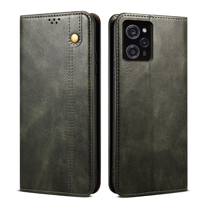 Caja de teléfono de cuero con textura de caballo loco de cera de aceite, For Xiaomi Poco C50, For Xiaomi Poco X5 Pro 5G / Redmi Note 12 Pro Speed
