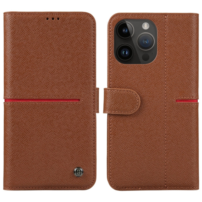 GEBEI Estuche para teléfono de cuero con tapa horizontal de grano superior, For iPhone 14 Pro Max, For iPhone 14 Pro, For iPhone 14, For iPhone 14 Plus