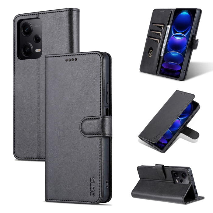 AZNS Skin Feel Calf Texture Flip Funda de cuero para teléfono, For Xiaomi Redmi Note 12 5G Global, For Xiaomi Redmi Note 12 Pro 5G Global, For Xiaomi Redmi Note 12 Pro+ 5G Global