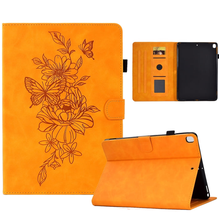 Estuche para tableta inteligente de cuero con relieve de mariposa peonía, For iPad 10.2 2020/2019 / Air 10.5 2019, For iPad 2025 / 2022, For iPad Air / Air 2 / 9.7 2017 / 9.7 2018, For iPad mini 2024 / mini 6, For iPad mini 5 / 4 / 3 / 2 / 1�����������...