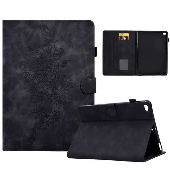 Estuche para tableta inteligente de cuero con relieve de mariposa peonía, For iPad 10.2 2020/2019 / Air 10.5 2019, For iPad 2025 / 2022, For iPad Air / Air 2 / 9.7 2017 / 9.7 2018, For iPad mini 2024 / mini 6, For iPad mini 5 / 4 / 3 / 2 / 1�����������...