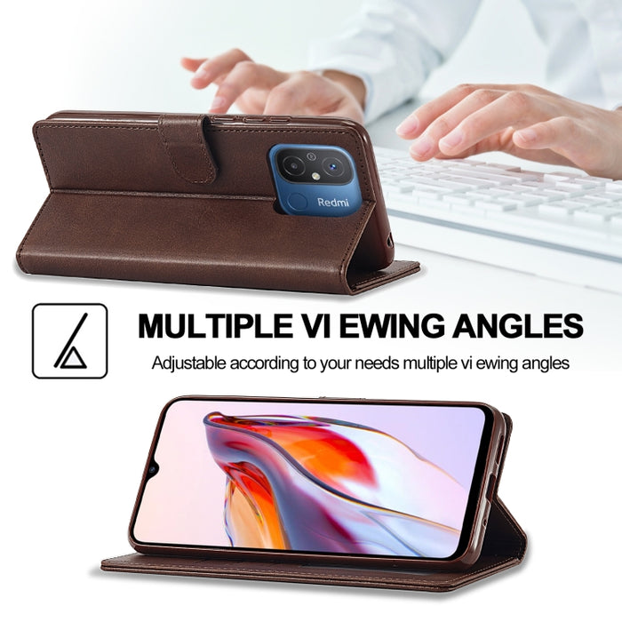 LC.IMEEKE Estuche de cuero con tapa horizontal con textura de becerro, For Xiaomi Redmi 12C/11A Global, For Xiaomi Redmi Note 12 5G/Poco X5, For Xiaomi Redmi Note 12 Pro 5G/Poco X5 Pro, For Xiaomi Redmi Note 12 Pro+